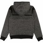Boys Grey & Black Hooded Top, 1, hi-res