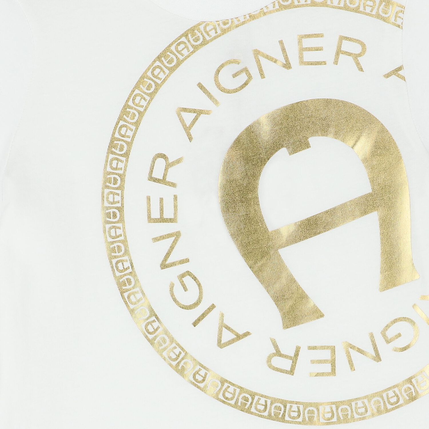 Boys White & Gold Logo T-Shirt, 1, hi-res