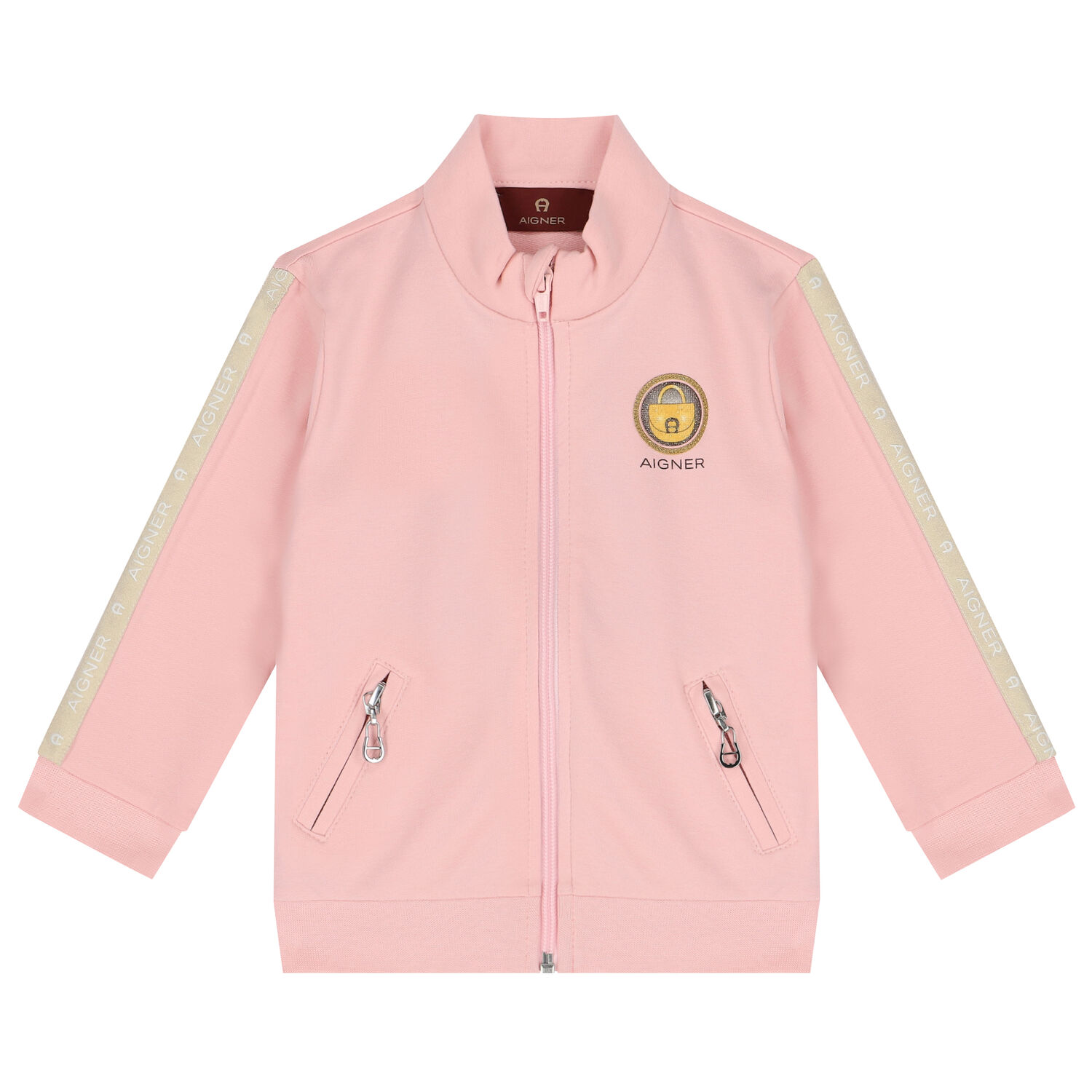 Younger Girls Pink & Gold Logo Tracksuit, 1, hi-res image number null