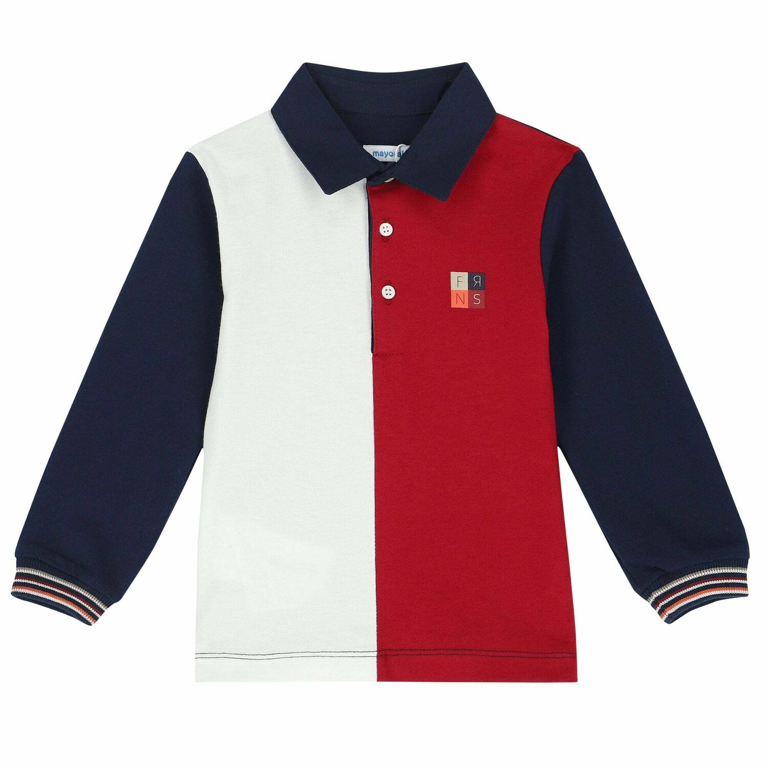 Younger Boys White & Red Polo Shirt, 2, hi-res image number null