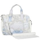 Blue & Grey Geo Map Baby Changing Bag, 1, hi-res