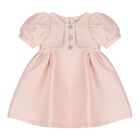 Younger Girls Pink Diamante Dress, 1, hi-res