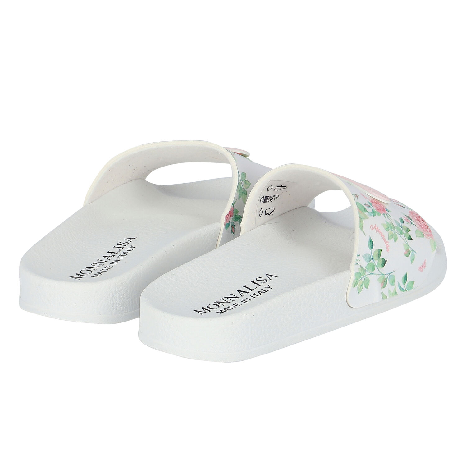 Girls White Logo Sliders, 1, hi-res