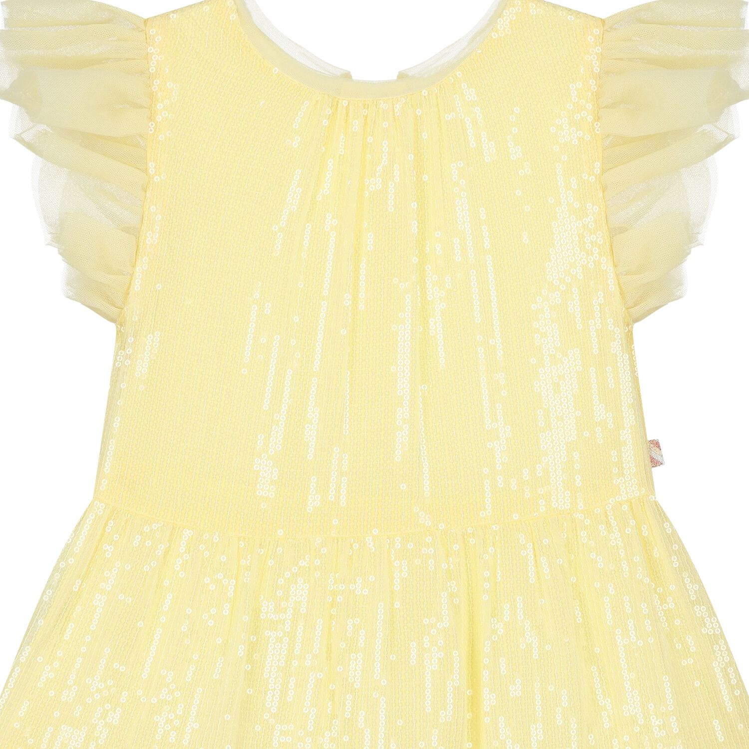 Girls Yellow Chiffon Sequin Dress, 2, hi-res image number null