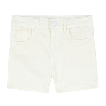 Girls White Logo Shorts