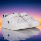 White & Black Logo Trainers, 1, hi-res