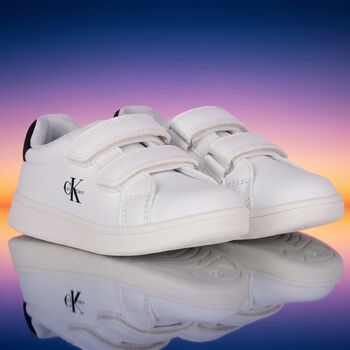 White & Black Logo Trainers