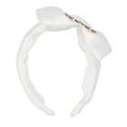 Girls White Glitter Headband, 3, hi-res