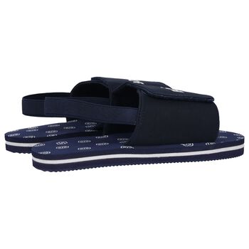 Boys Navy Blue Logo Sandals