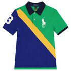 Boys Green Logo Polo Shirt, 1, hi-res