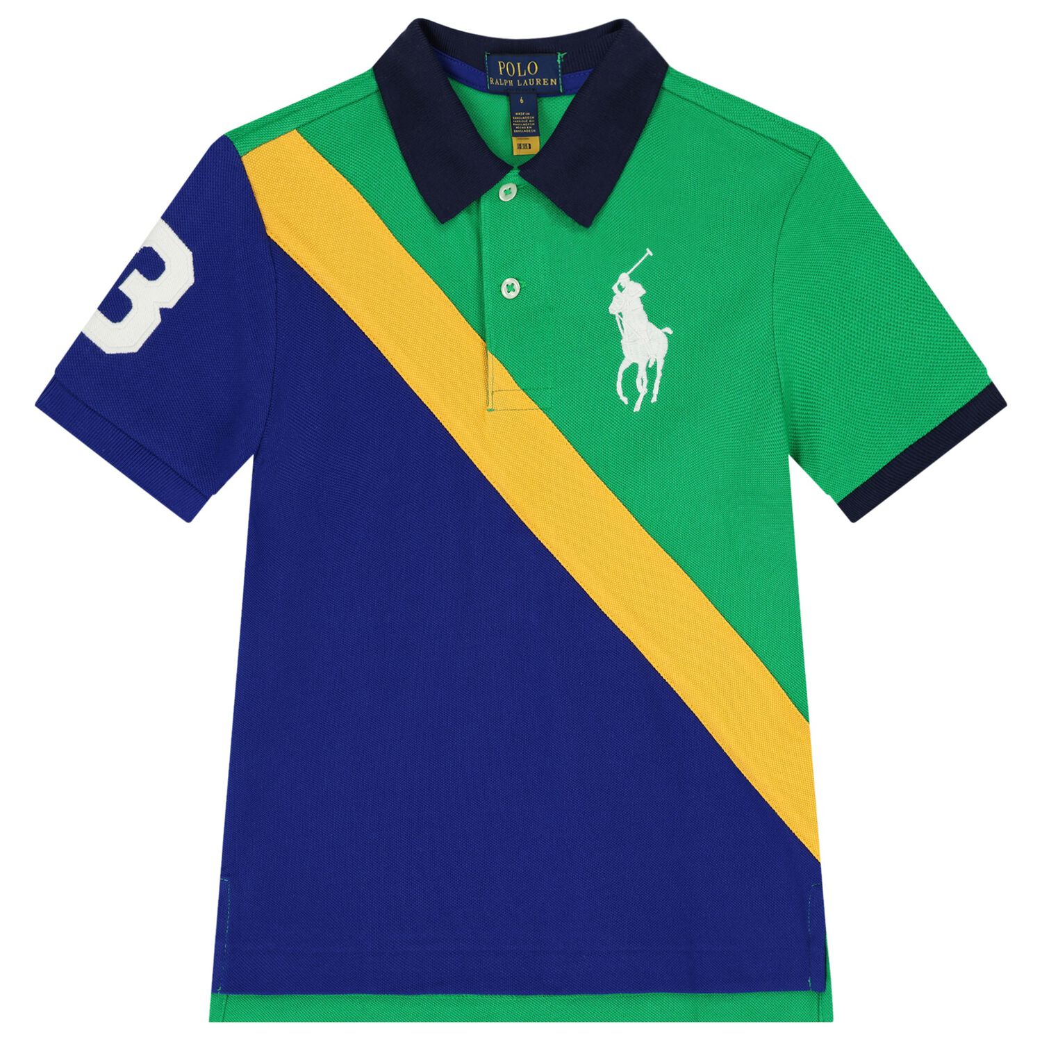 Boys Green Logo Polo Shirt, 1, hi-res