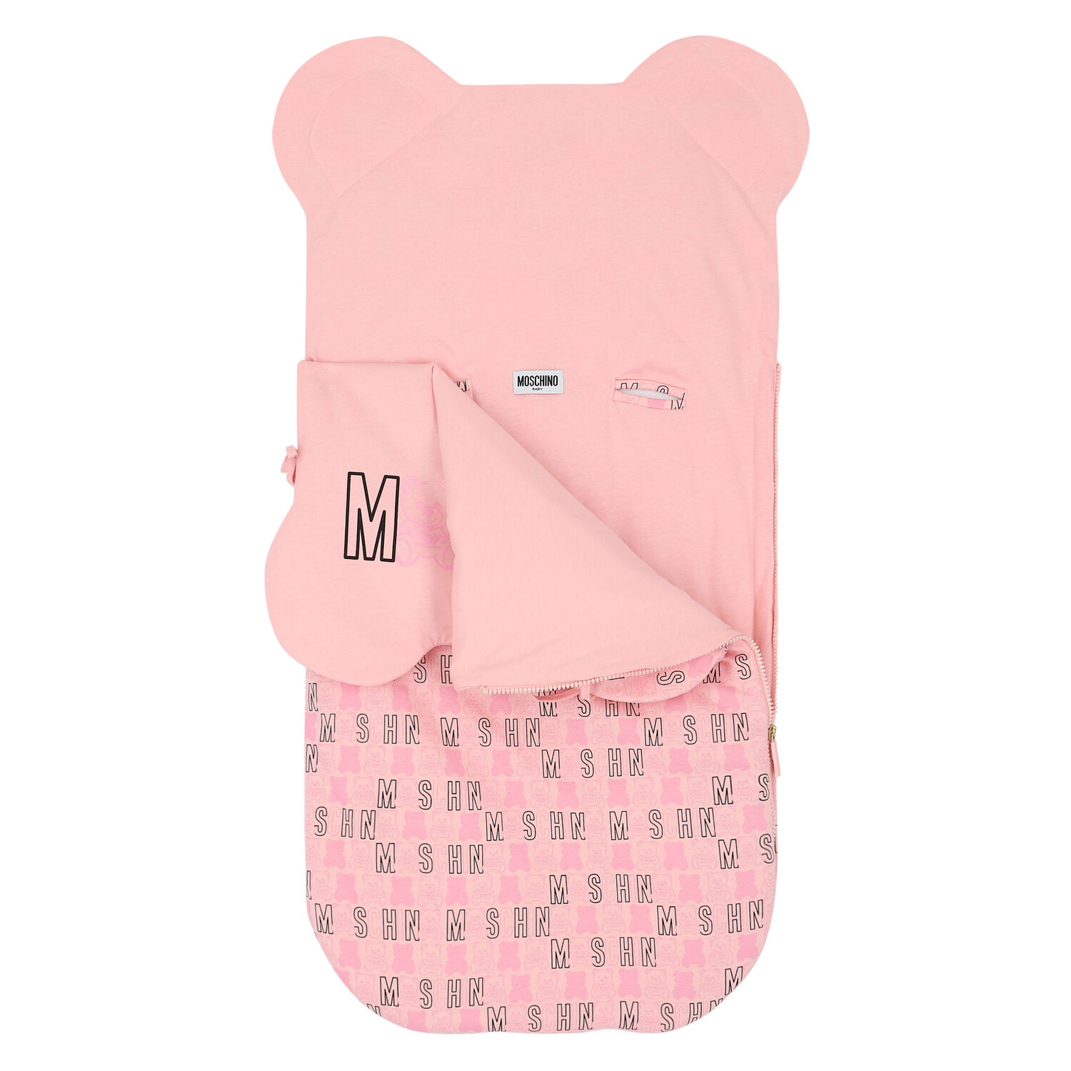 Girls Pink Teddy Logo Baby Nest, 1, hi-res image number null