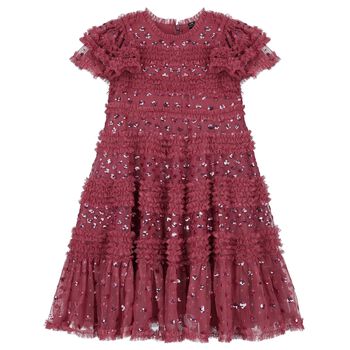 Girls Pink Sequin Tulle Dress