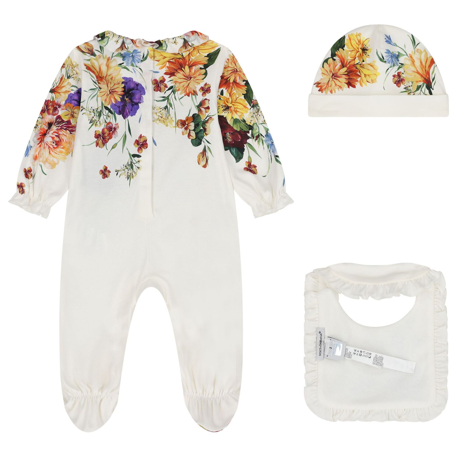 Baby Girls Multi-Coloured Logo Floral Babygrow Gift Set, 1, hi-res
