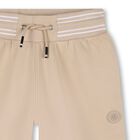 Boys Beige Logo Shorts, 1, hi-res
