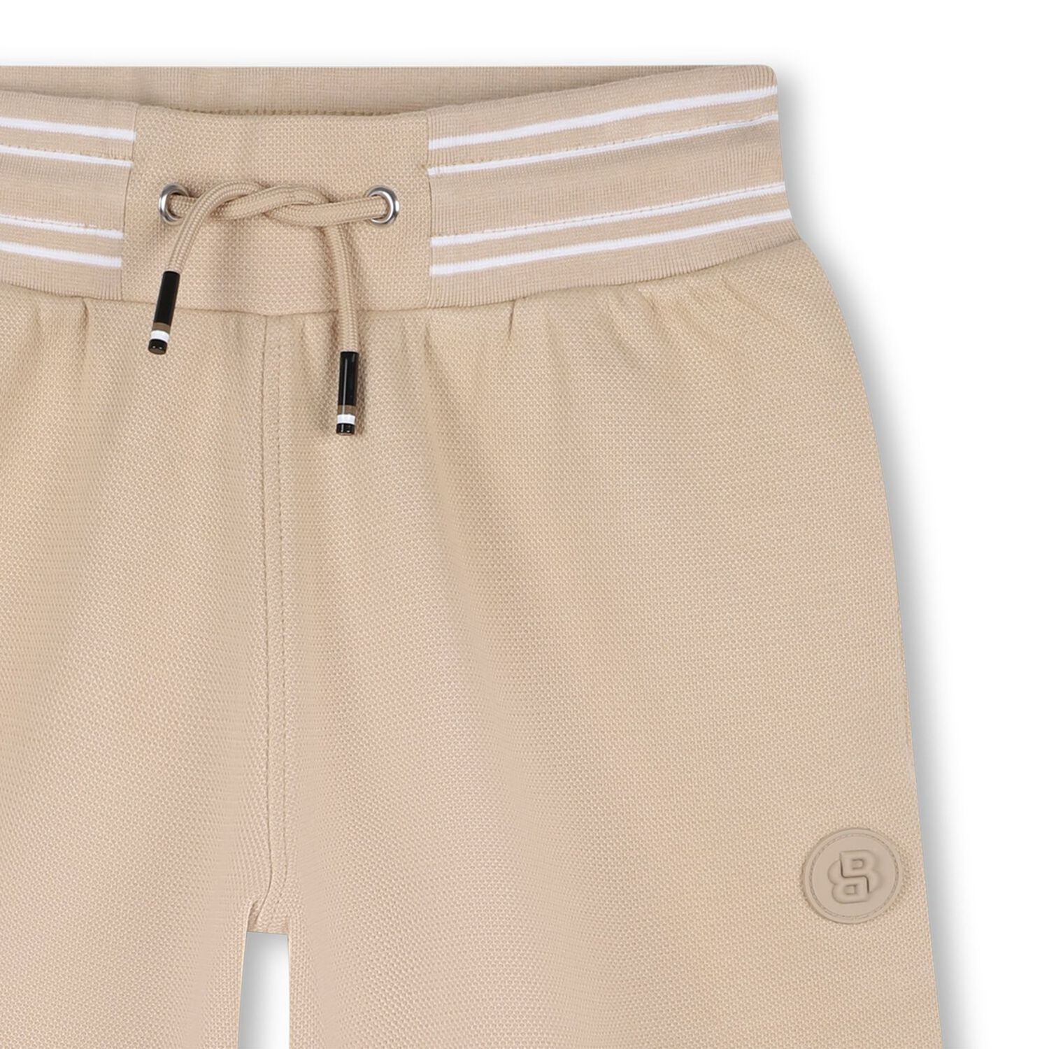 Boys Beige Logo Shorts, 1, hi-res
