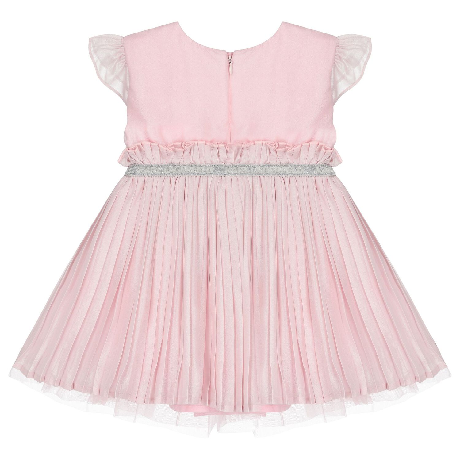 Girls Pink Logo Pleated Dress, 1, hi-res