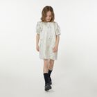 Girls Ivory & Gold Dragons Jacquard Dress, 1, hi-res