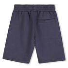 Boys Navy Blue Logo Shorts, 2, hi-res