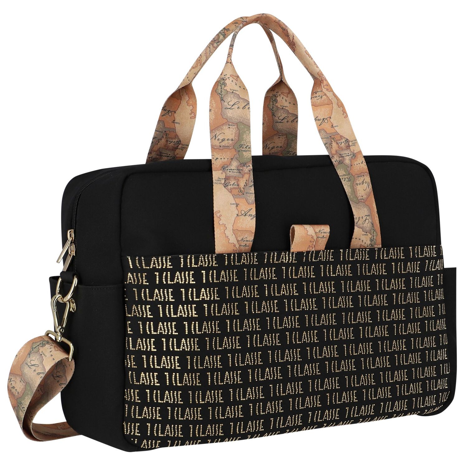 Black & Gold Logo Baby Changing Bag, 1, hi-res