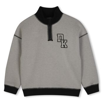 Boys Beige & Black Reversible Sweatshirt