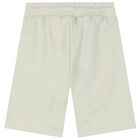 Boys Beige Logo Shorts, 1, hi-res