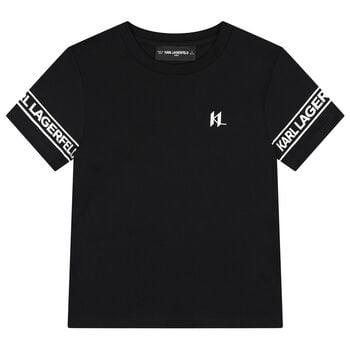 Boys Mini Me Black Logo T-Shirt