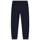 Boys Navy Blue Logo Joggers, 1, hi-res