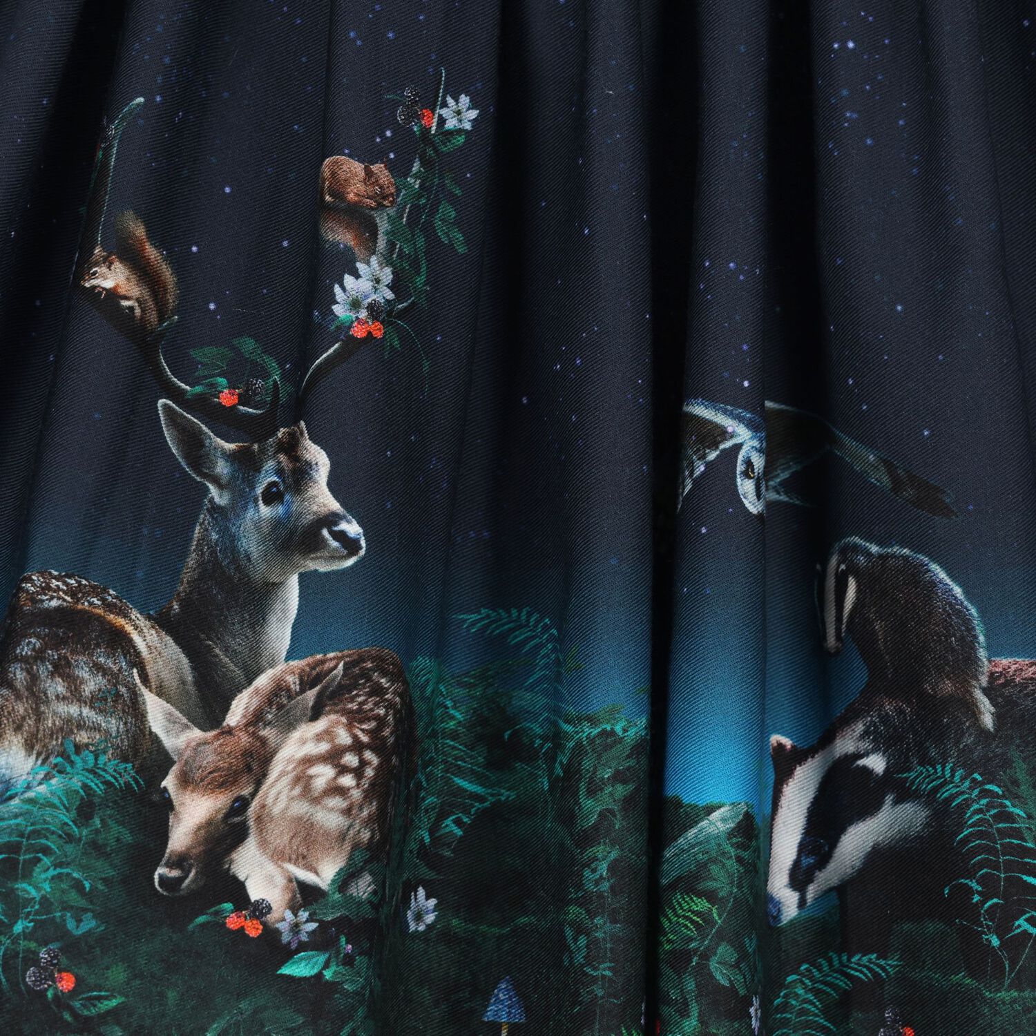 Girls Navy Blue Night Forest Dress, 2, hi-res