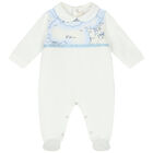 Baby Boys Ivory & Blue Geo Map Babygrow, 1, hi-res