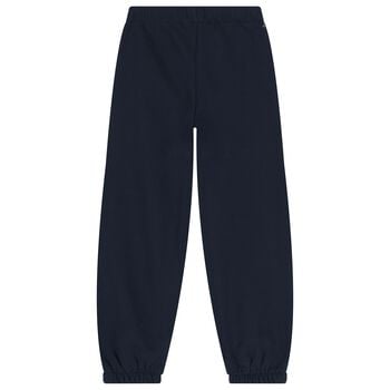 Girls Navy Blue Logo Joggers