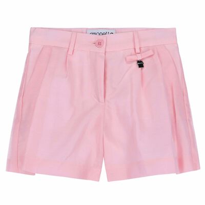 Girls Pink Silk Shorts