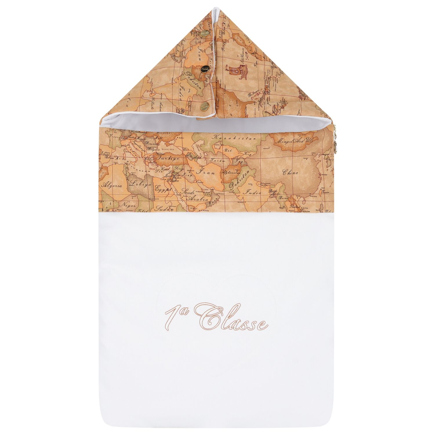 Beige & White Geo Map Baby Nest, 1, hi-res