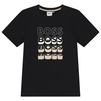 Boys Black Logo T-Shirt