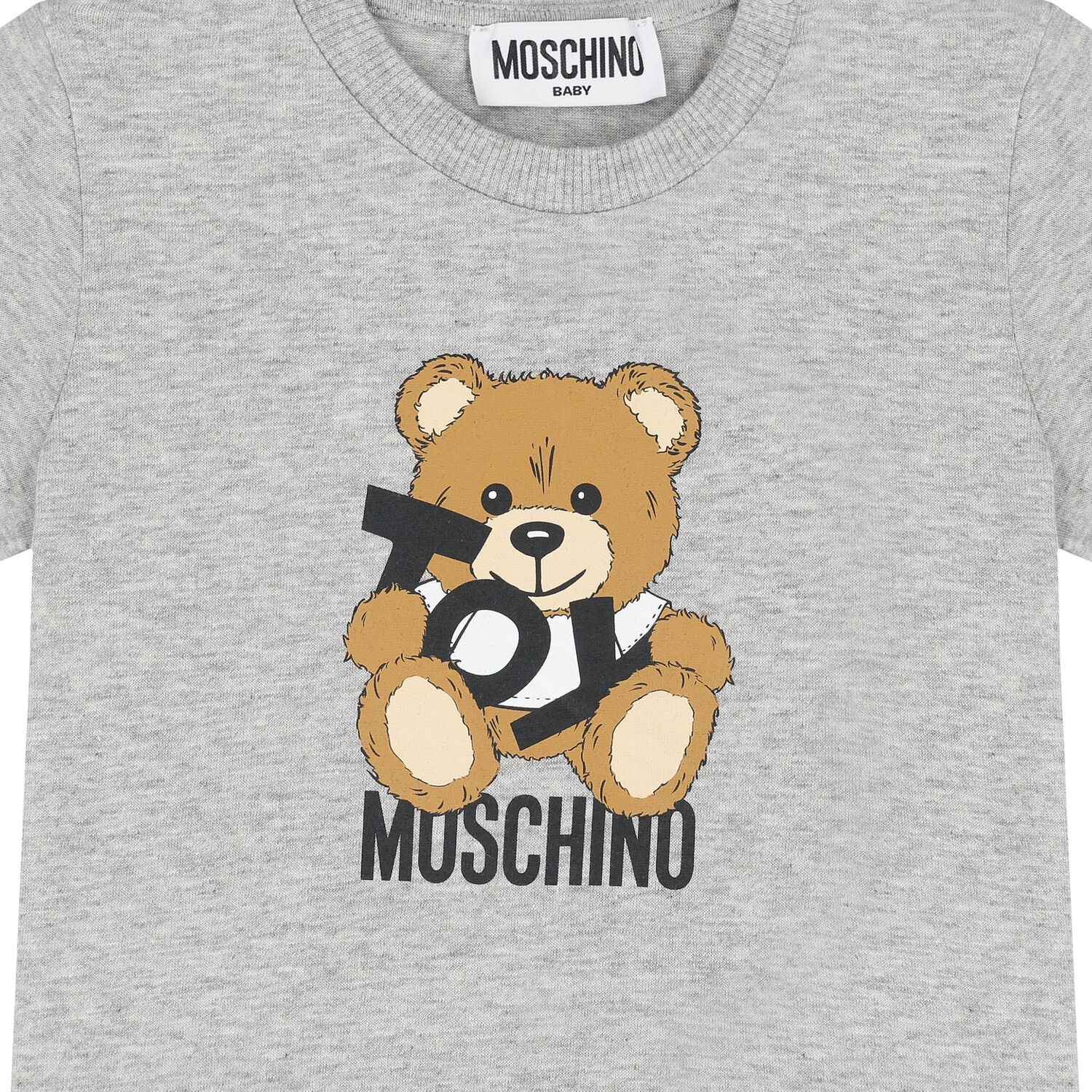 Younger Grey Teddy Bear Logo T-Shirt, 7, hi-res