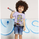 Boys Blue Denim Logo Shorts, 1, hi-res