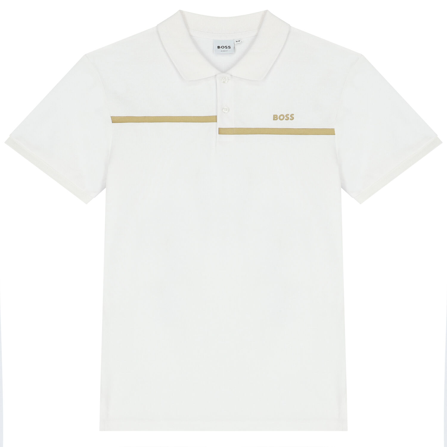 Boys White & Gold Polo Shirt, 1, hi-res