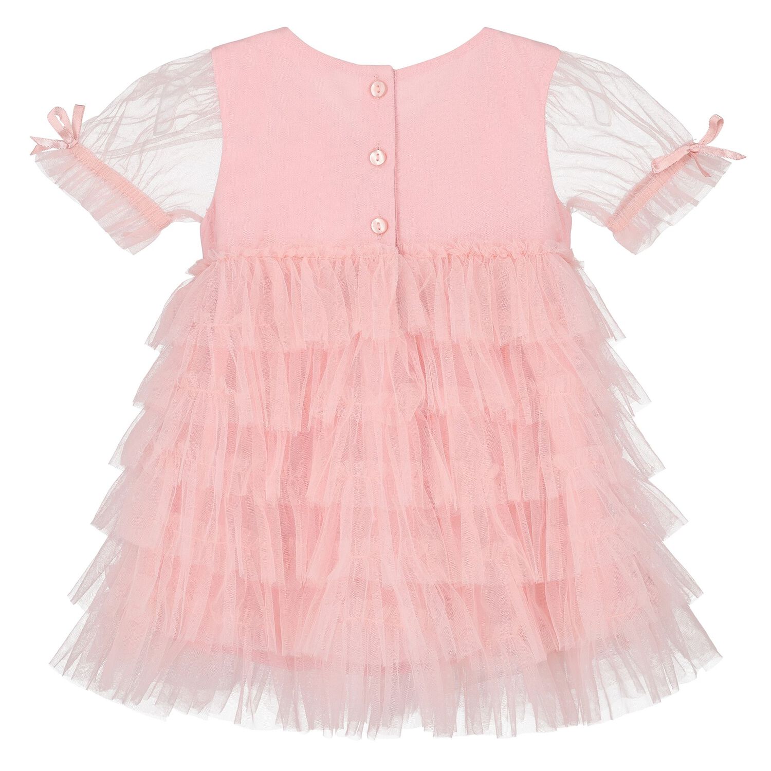 Baby Girls Pink Sequins Tulle Dress Set, 1, hi-res