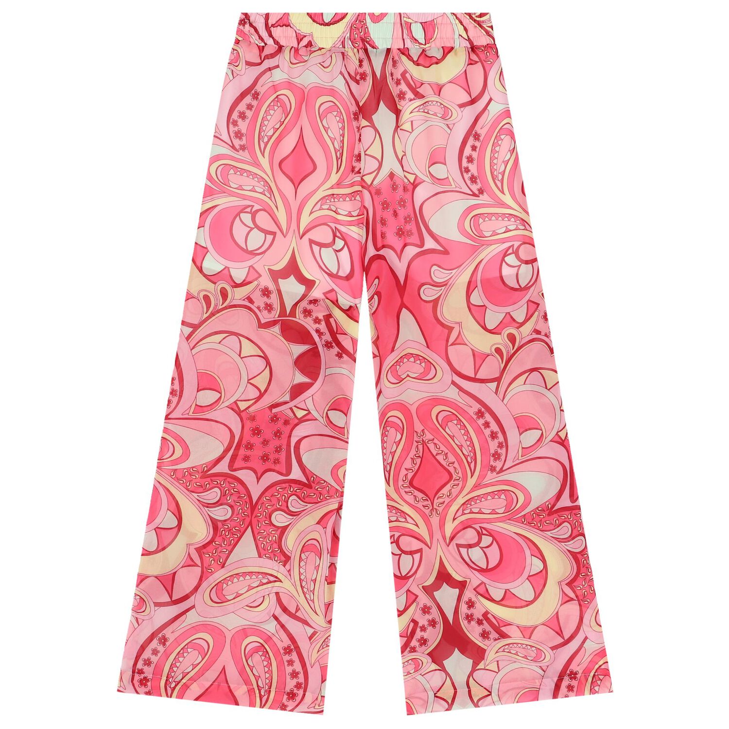 Girls Pink Abstract Trousers, 1, hi-res