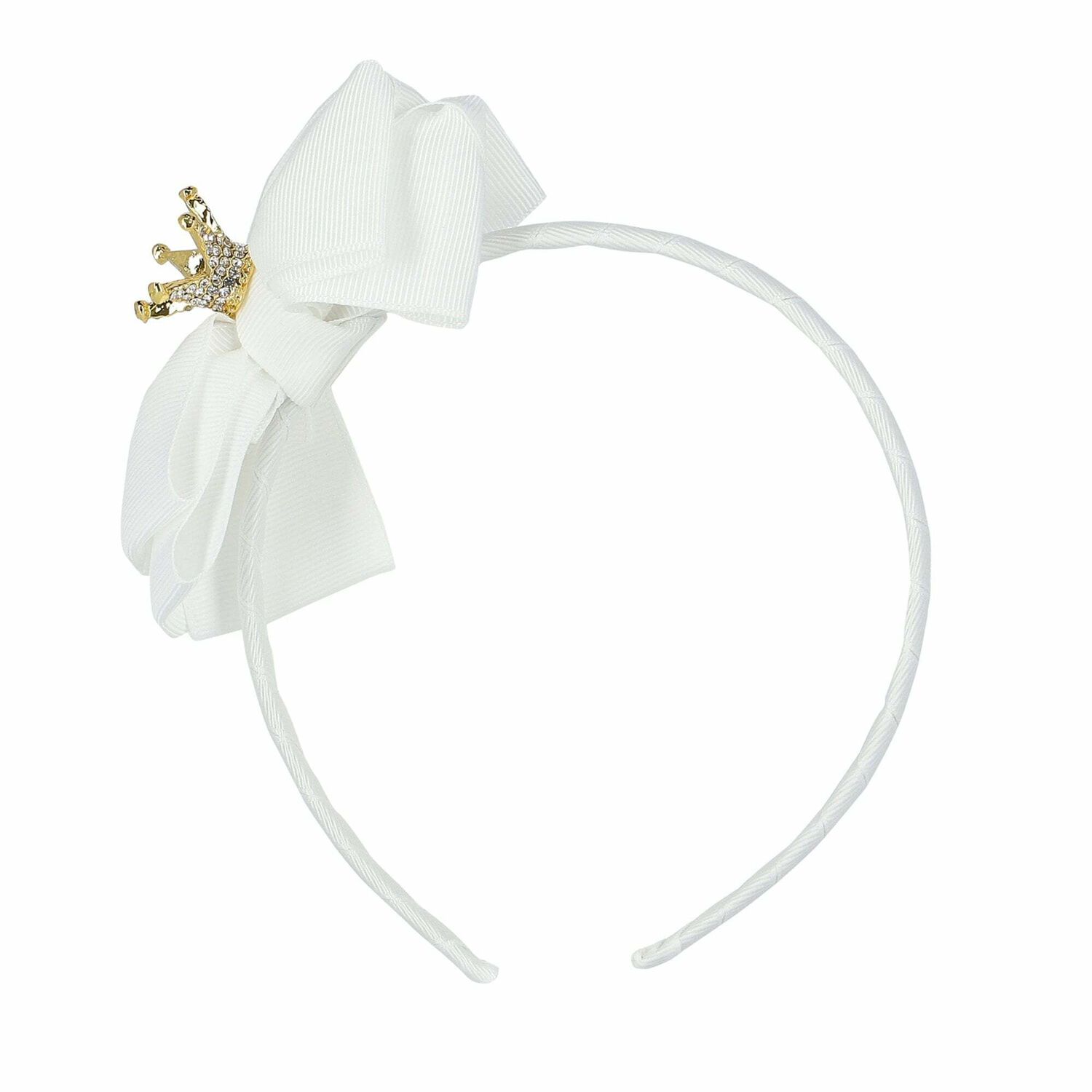 Girls White Bow Headband, 1, hi-res image number null