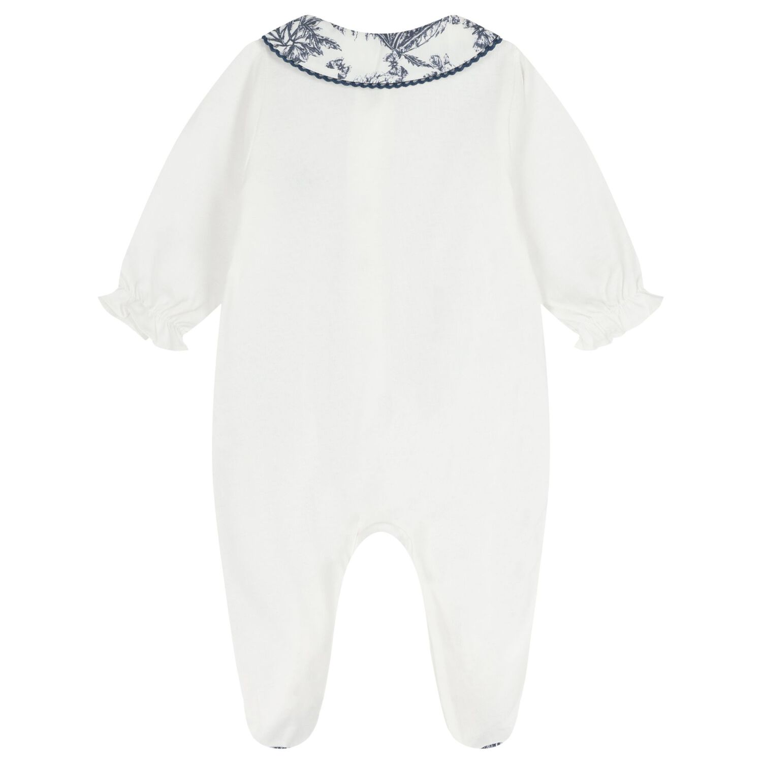 Baby Boys White & Navy Blue Babygrow, 2, hi-res
