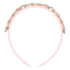 Girls Pink Velvet Embellished Headband, 1, hi-res