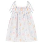 Girls White & Pink Sea Shell Beach Dress, 4, hi-res