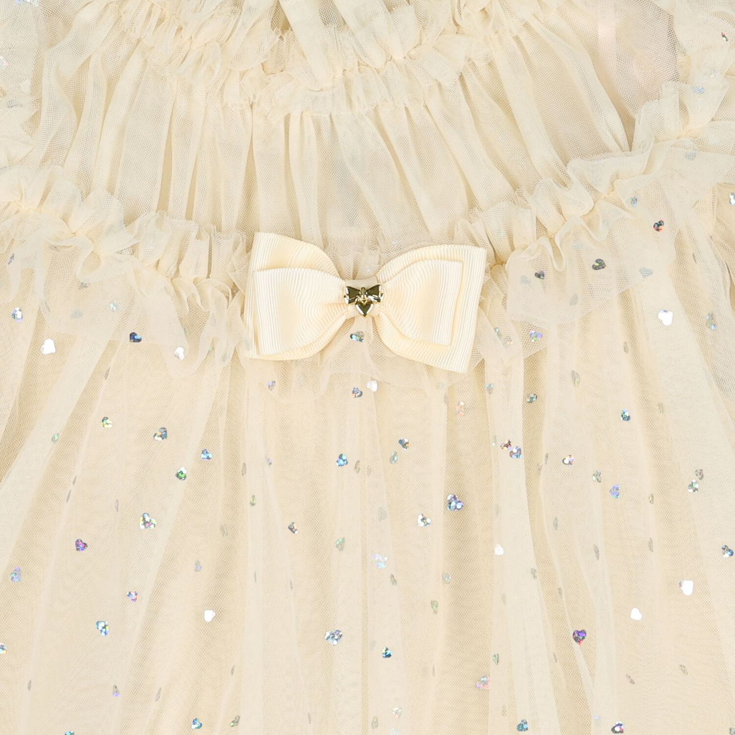 Baby Girls Beige Heart Sparkles Tulle Myrtisa Dress, 1, hi-res