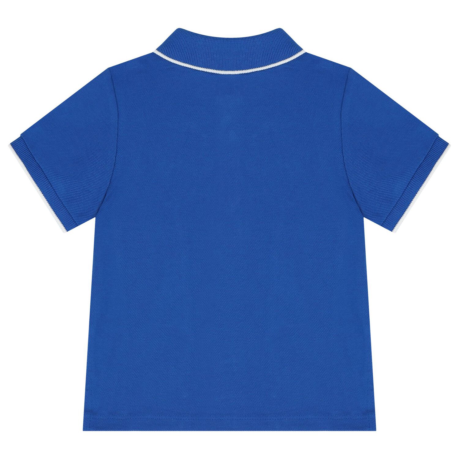 Younger Boys Blue Logo Polo Shirt, 4, hi-res