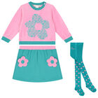 Girls Pink & Green Skirt Set, 1, hi-res