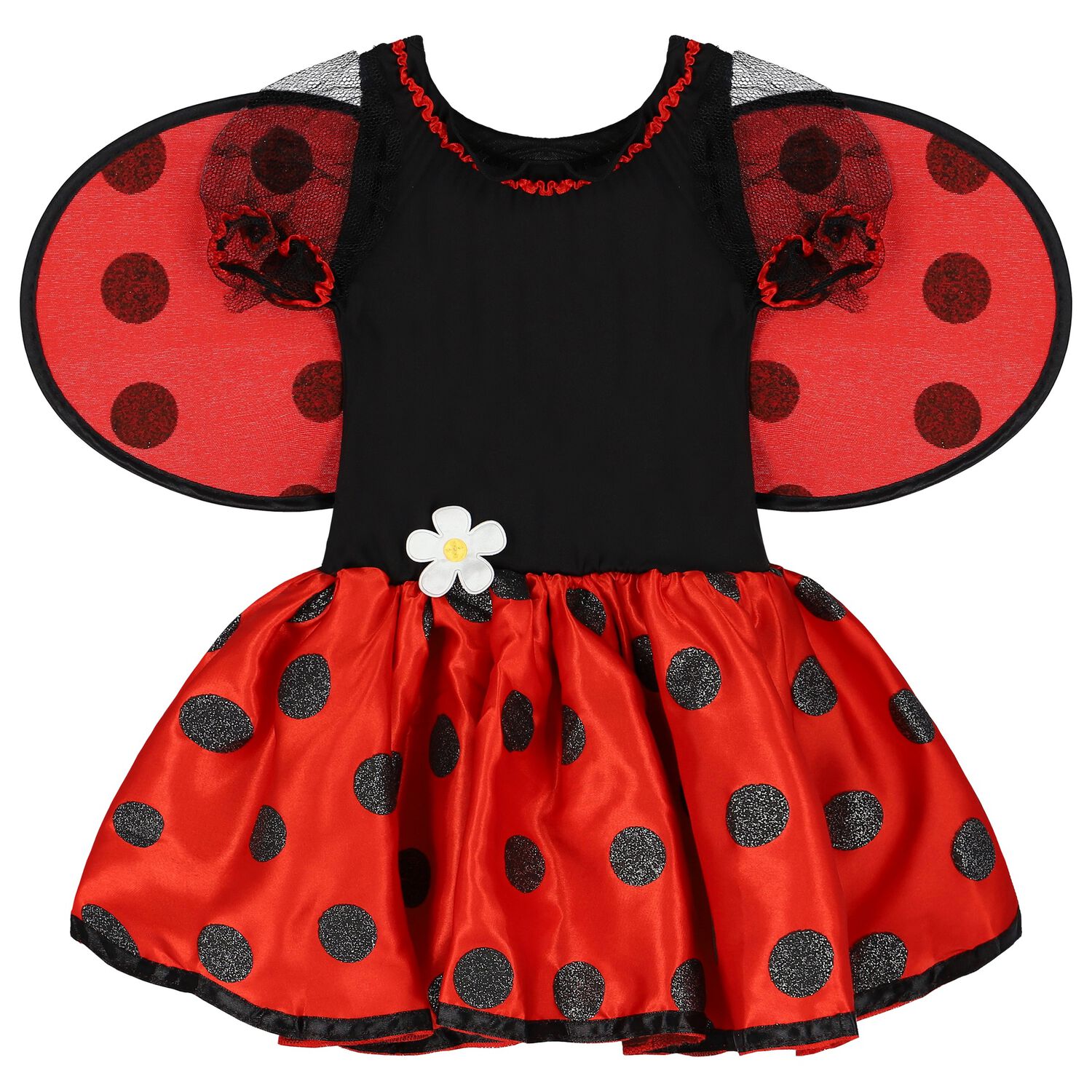 Girls Black & Red Little Lady Bug Costume, 1, hi-res image number null