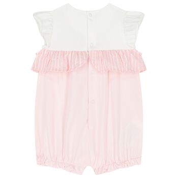 Baby Girls Pink & White Flower Romper