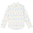 Boys White Logo Shirt, 1, hi-res