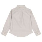 Boys Beige Logo Stripe Shirt, 1, hi-res